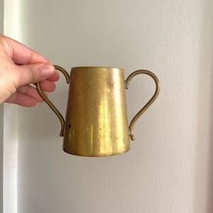 Small vintage brass jars with handles